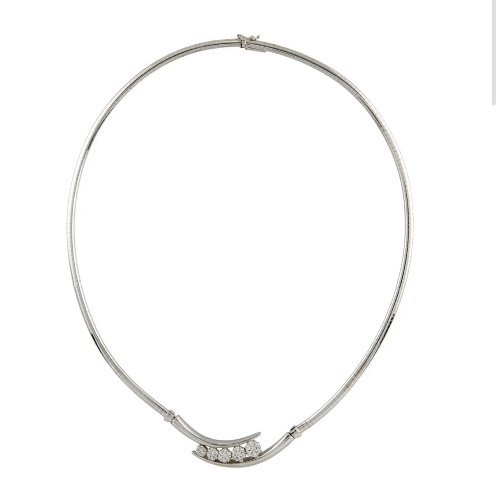 14k White Gold Diamond Necklace